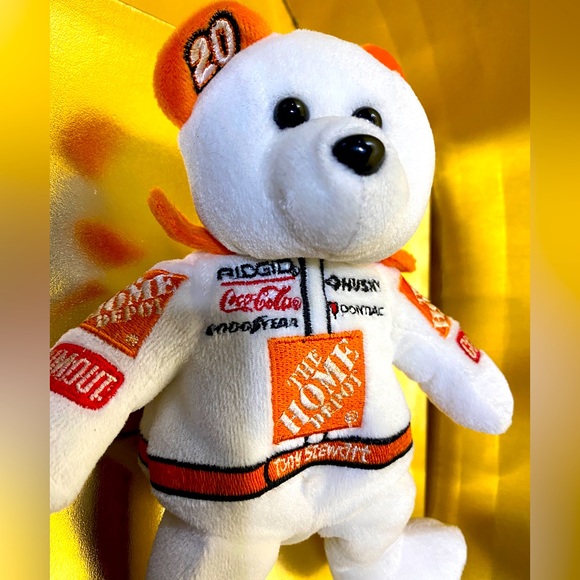 NASCAR TEAM HOME DEPOT 1999 TONY STEWART #20 TEAM SPEED BEANIE BEAR PLUSH 8” - Picture 3 of 10